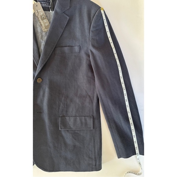 JACHS Troy Herringbone Unstructured Herringbone Blazer Large New - Picture 9 of 16